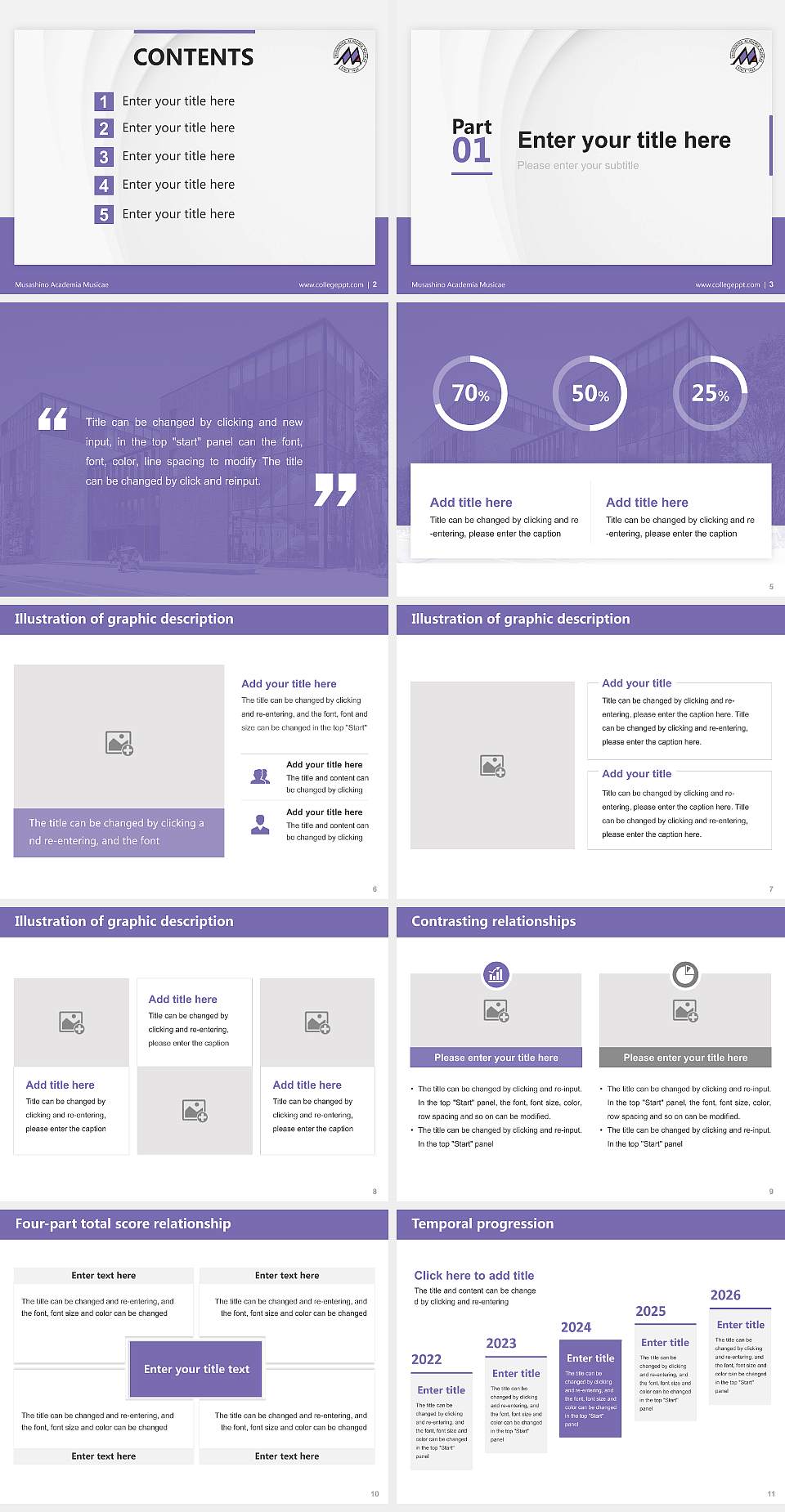 Musashino Academia Musicae Thesis Proposal/Graduation Defense PPT Template4:3 ratio PPT effect preview image2
