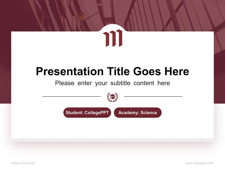 Meisei University National Scholarship Defense PPT Template4:3 ratio PPT effect preview image4
