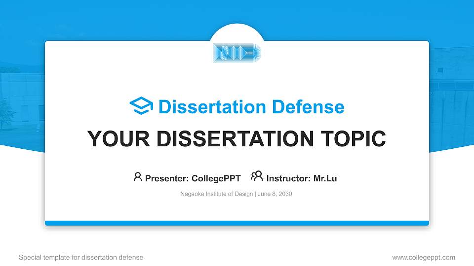 Nagaoka Institute of Design Graduation Thesis Defense PPT Template16:9 ratio PPT effect preview image