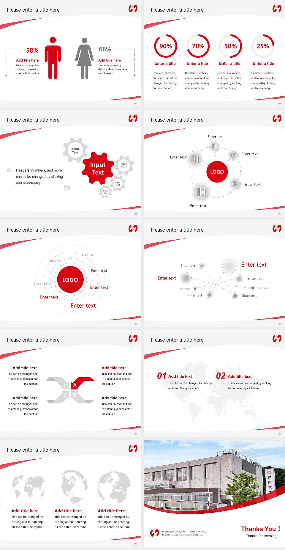Nagaoka University Course/Courseware Creation PPT Template4:3 ratio PPT effect preview image4