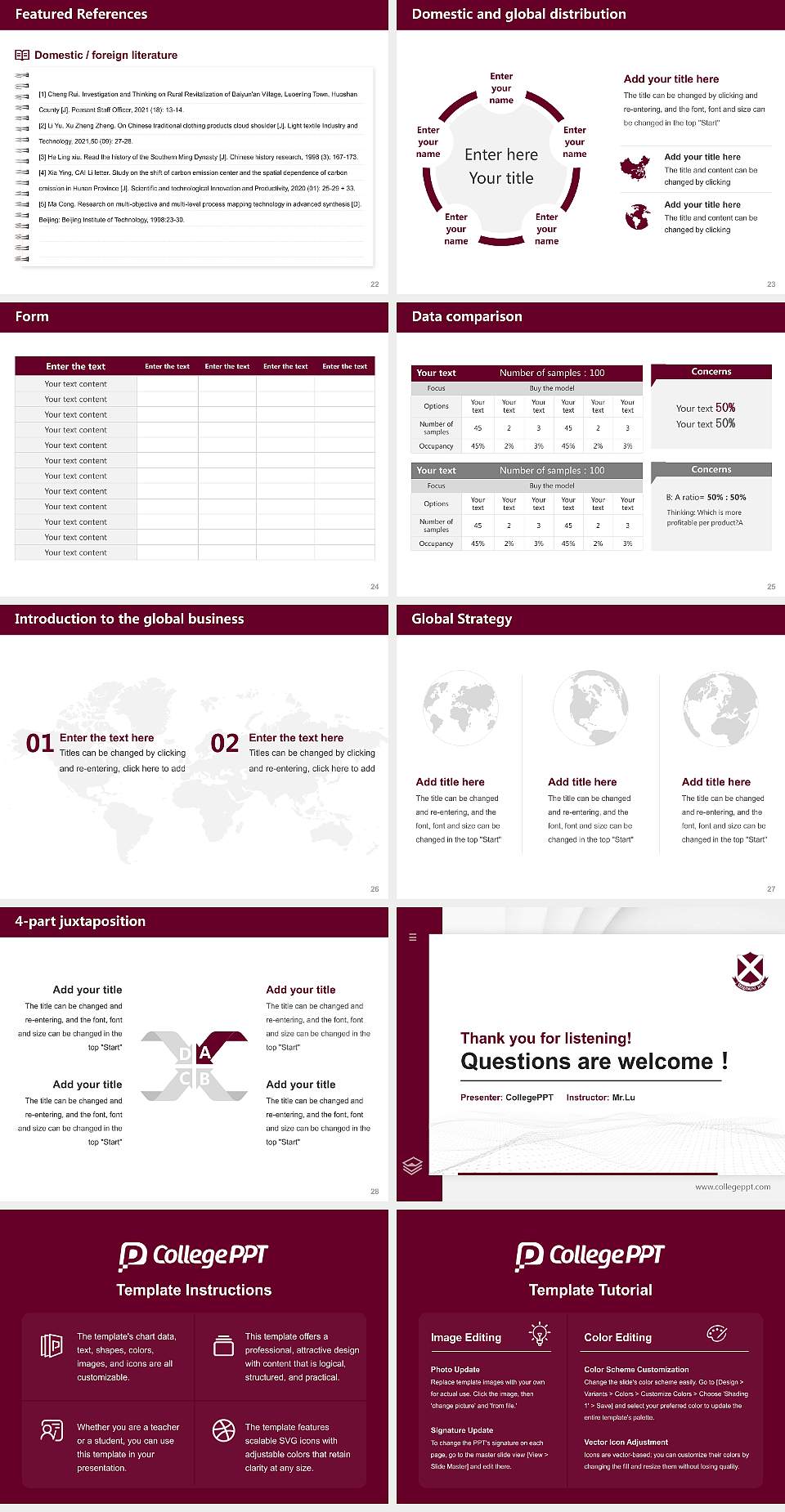 Momoyama Gakuin University of Education Thesis Proposal/Graduation Defense PPT Template4:3 ratio PPT effect preview image4