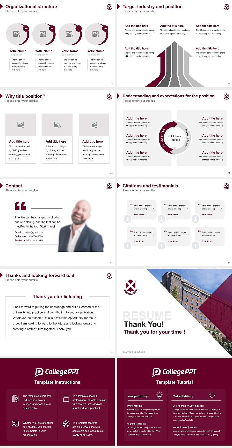 Momoyama Gakuin University of Education Resume PPT Template4:3 ratio PPT effect preview image4