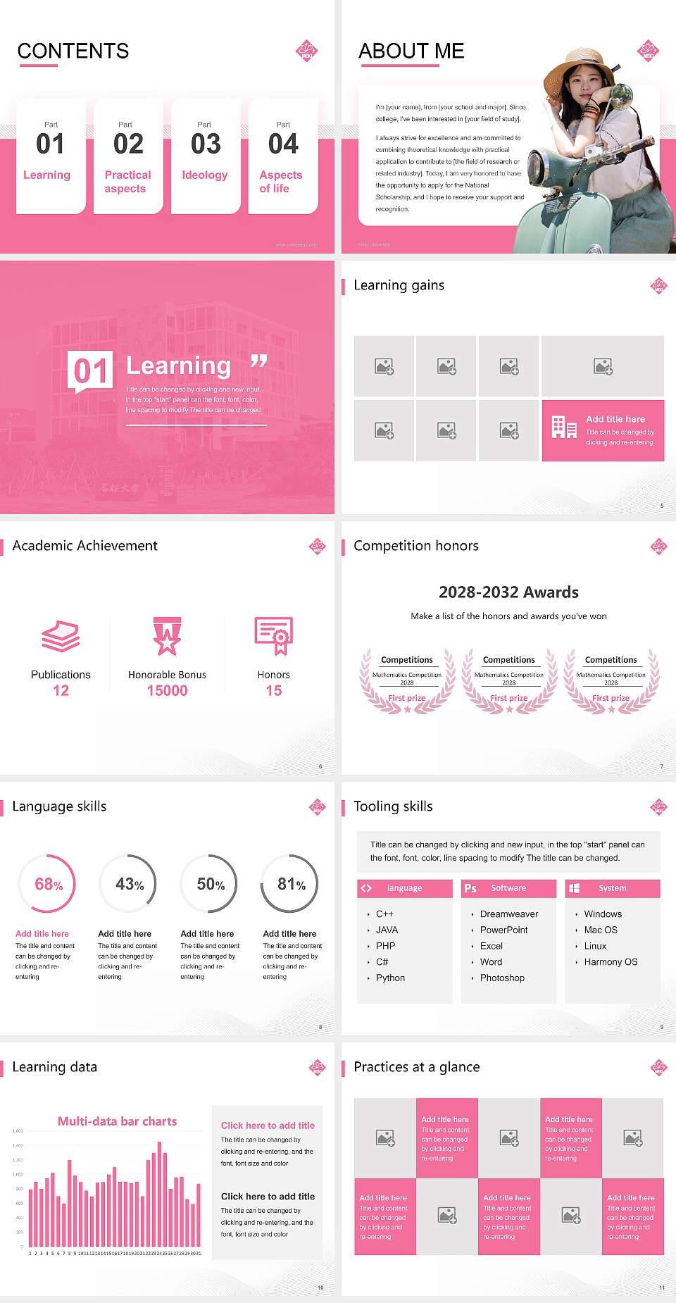 Meio University National Scholarship Defense PPT Template4:3 ratio PPT effect preview image2