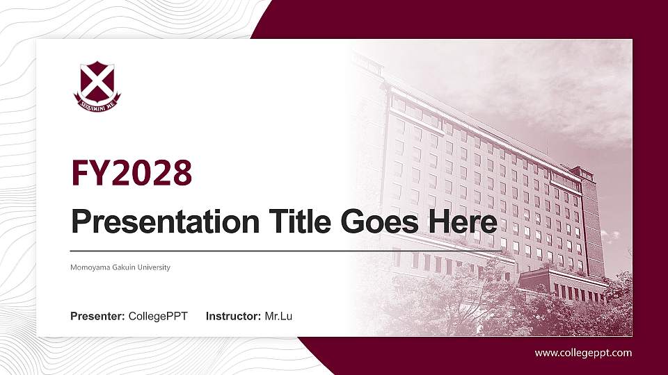 Momoyama Gakuin University Academic Presentation/Research Findings Report PPT Template16:9 ratio PPT effect preview image