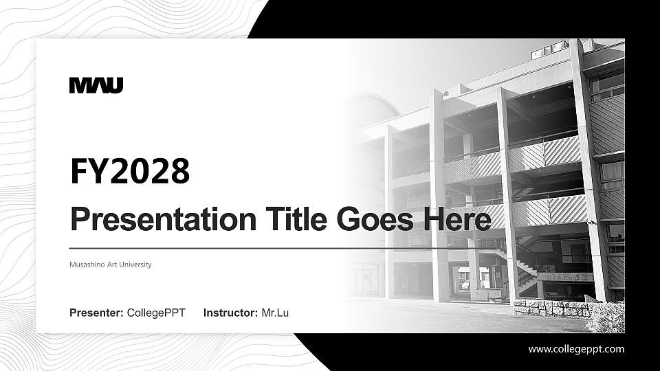 Musashino Art University Academic Presentation/Research Findings Report PPT Template16:9 ratio PPT effect preview image