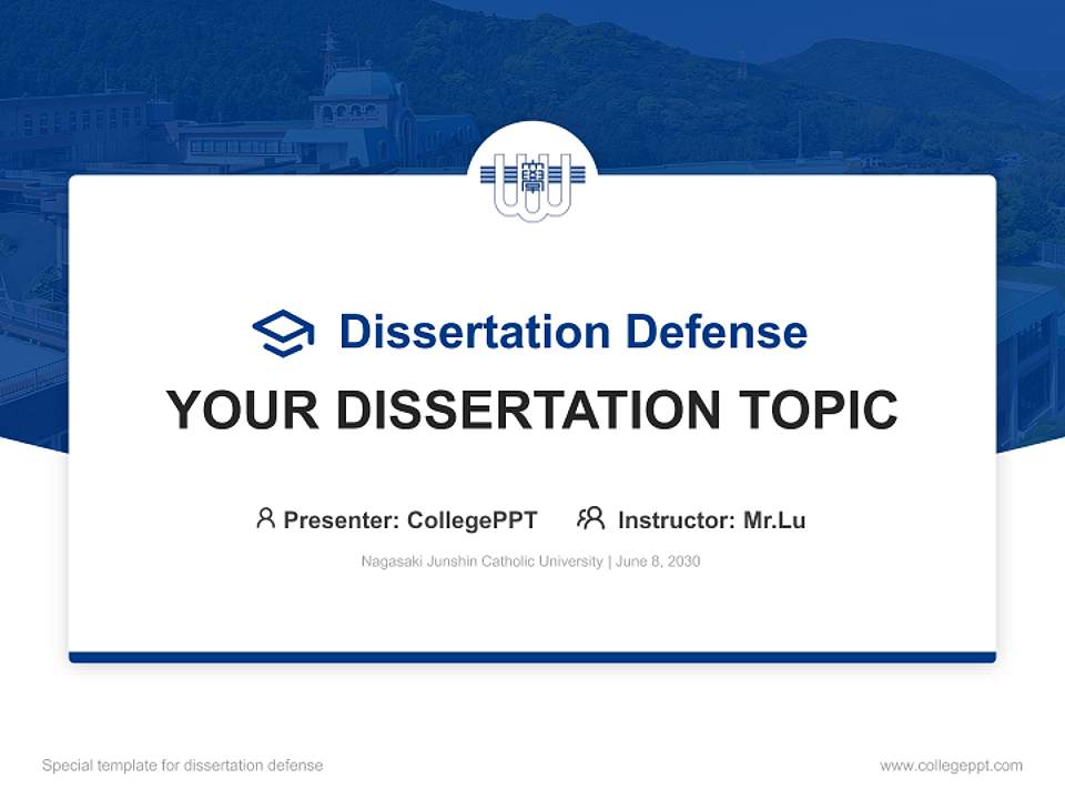 Nagasaki Junshin Catholic University Graduation Thesis Defense PPT Template4:3 ratio PPT effect preview image7
