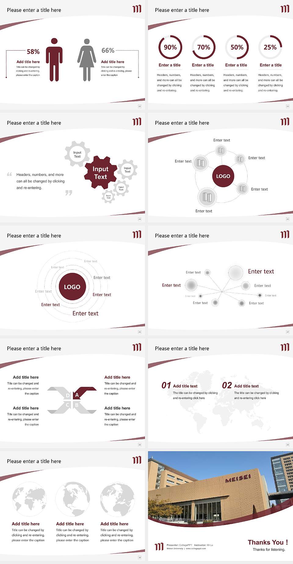 Meisei University Course/Courseware Creation PPT Template4:3 ratio PPT effect preview image4