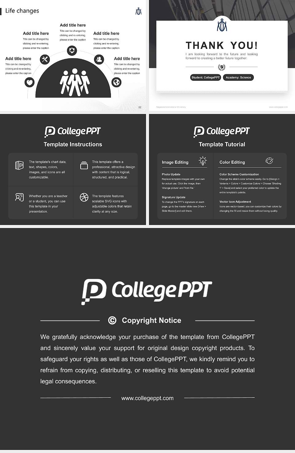Nagasaki International University National Scholarship Defense PPT Template4:3 ratio PPT effect preview image4