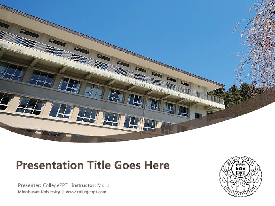 Minobusan University Course/Courseware Creation PPT Template4:3 ratio PPT effect preview image5