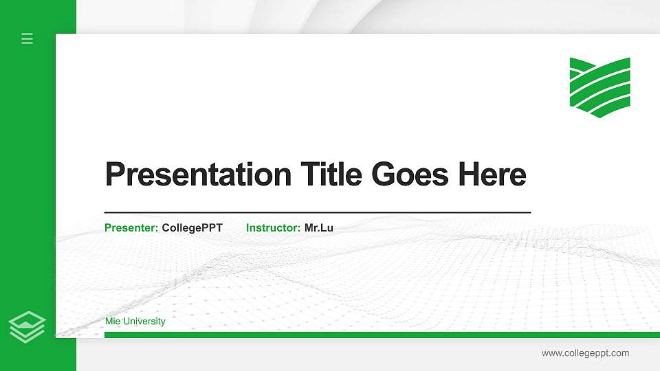 Mie University Thesis Proposal/Graduation Defense PPT Template16:9 ratio PPT effect preview image