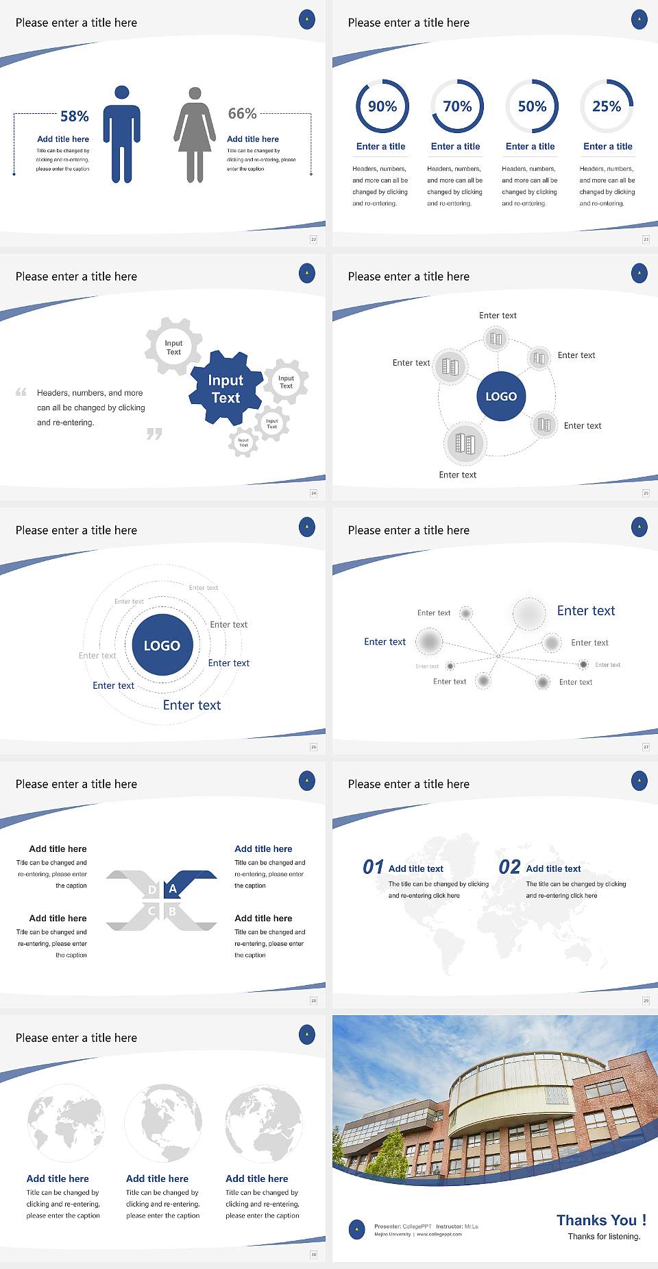 Mejiro University Course/Courseware Creation PPT Template4:3 ratio PPT effect preview image4