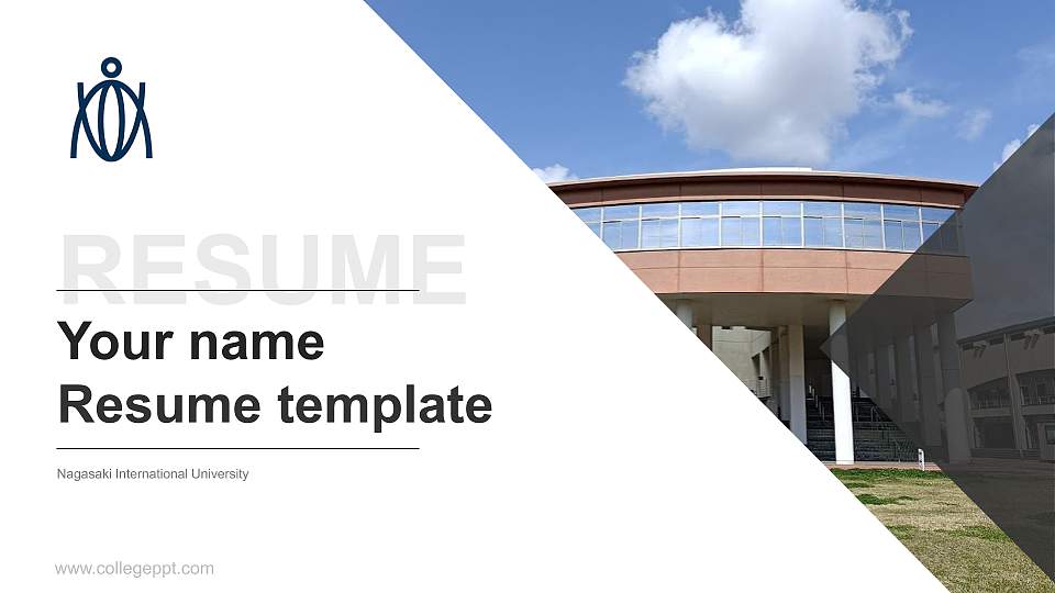 Nagasaki International University Resume PPT Template16:9 ratio PPT effect preview image