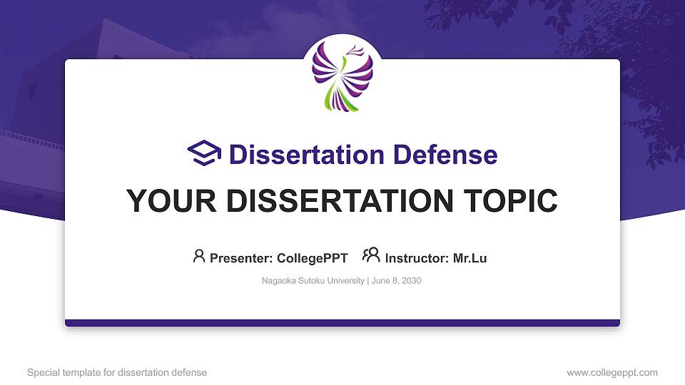 Nagaoka Sutoku University Graduation Thesis Defense PPT Template16:9 ratio PPT effect preview image