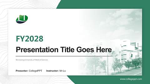 Morinomiya University of Medical Sciences Academic Presentation/Research Findings Report PPT Template