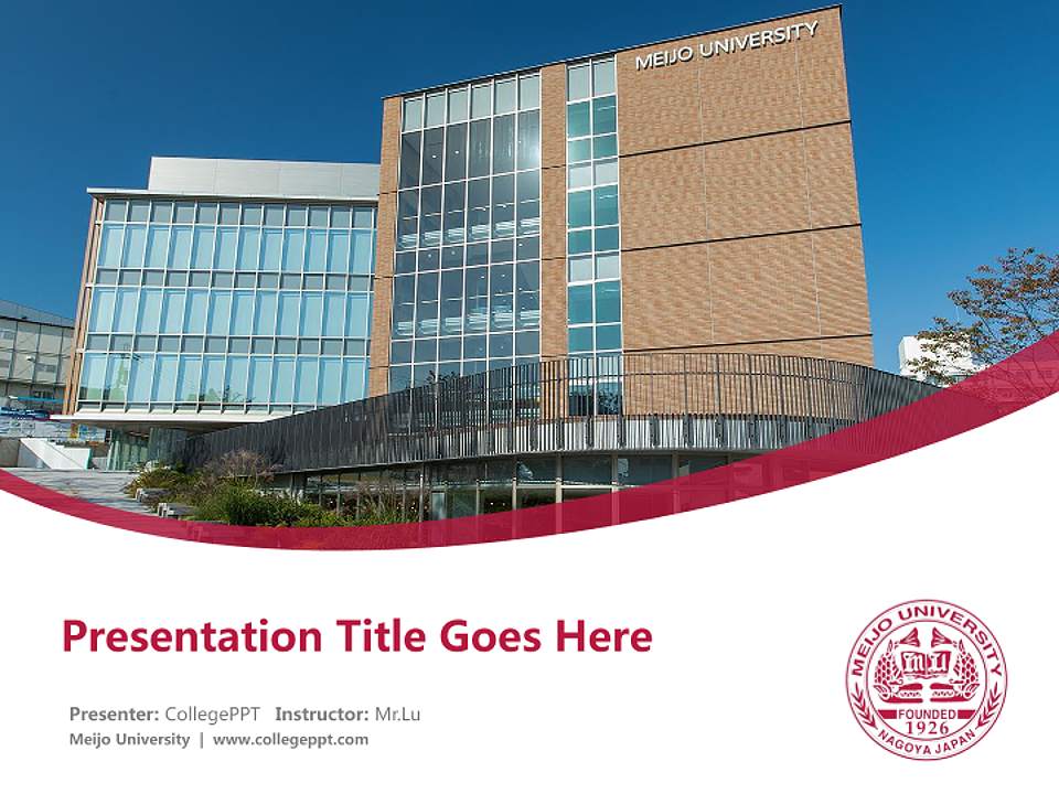 Meijo University Course/Courseware Creation PPT Template4:3 ratio PPT effect preview image5