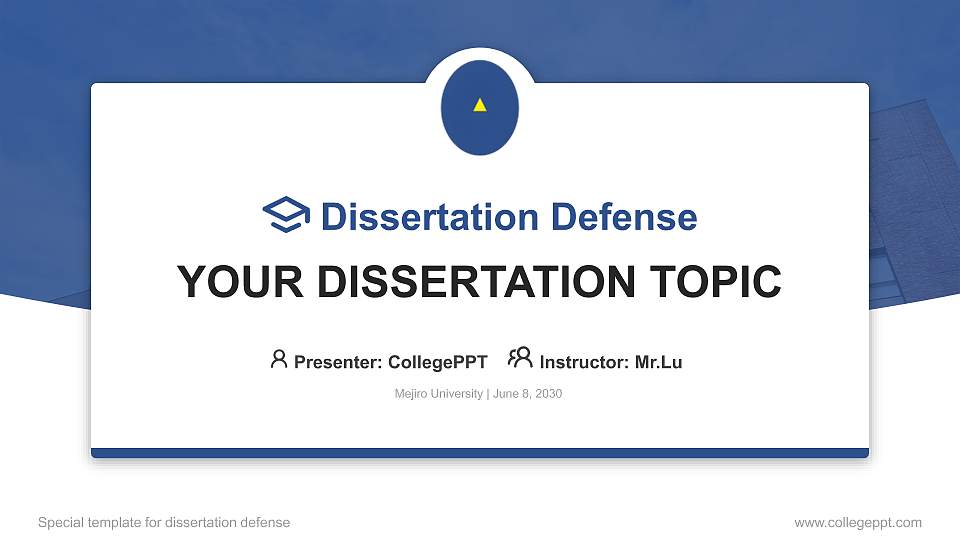 Mejiro University Graduation Thesis Defense PPT Template16:9 ratio PPT effect preview image
