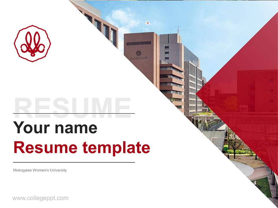 Mukogawa Women’s University Resume PPT Template4:3 ratio PPT effect preview image5