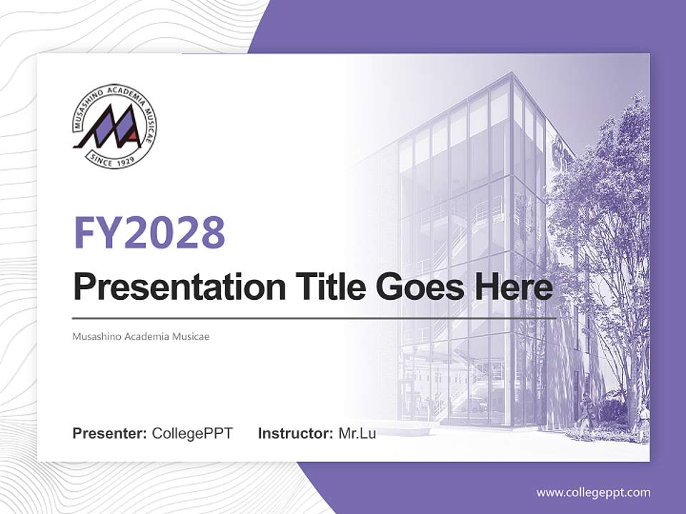 Musashino Academia Musicae Academic Presentation/Research Findings Report PPT Template4:3 ratio PPT effect preview image5