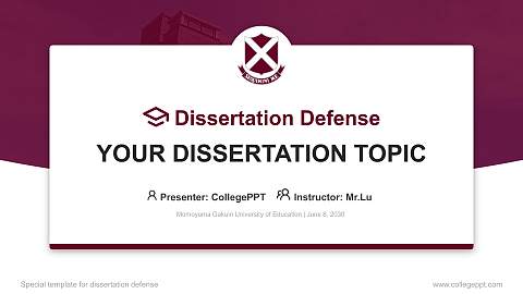 Momoyama Gakuin University of Education Graduation Thesis Defense PPT Template