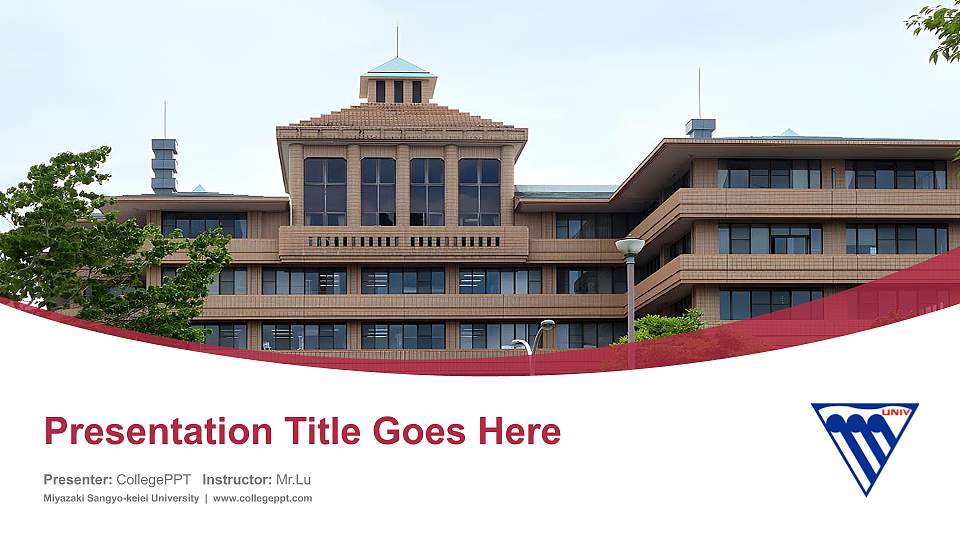 Miyazaki Sangyo-keiei University Course/Courseware Creation PPT Template16:9 ratio PPT effect preview image