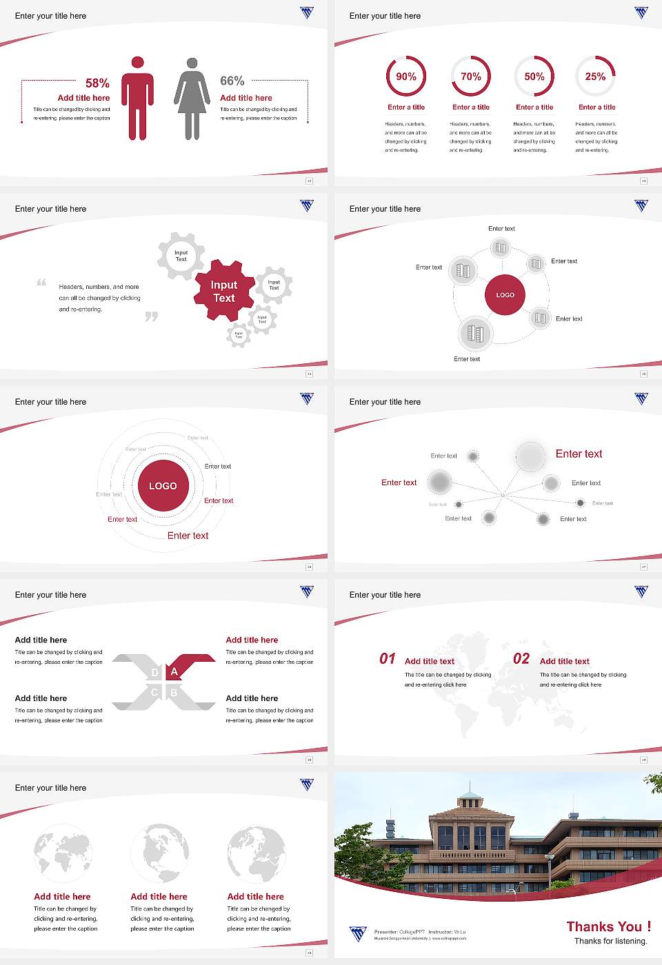 Miyazaki Sangyo-keiei University Course/Courseware Creation PPT Template16:9 ratio PPT effect preview image4