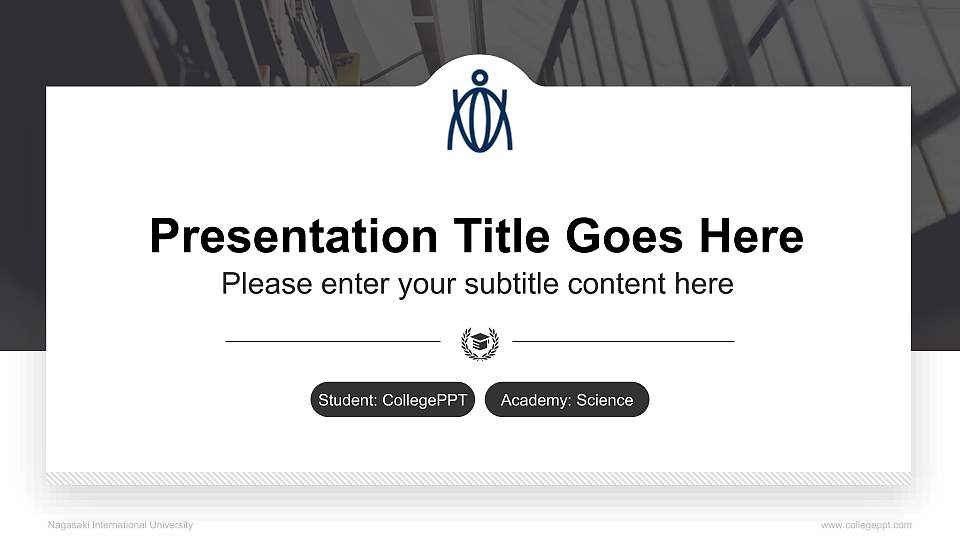 Nagasaki International University National Scholarship Defense PPT Template16:9 ratio PPT effect preview image