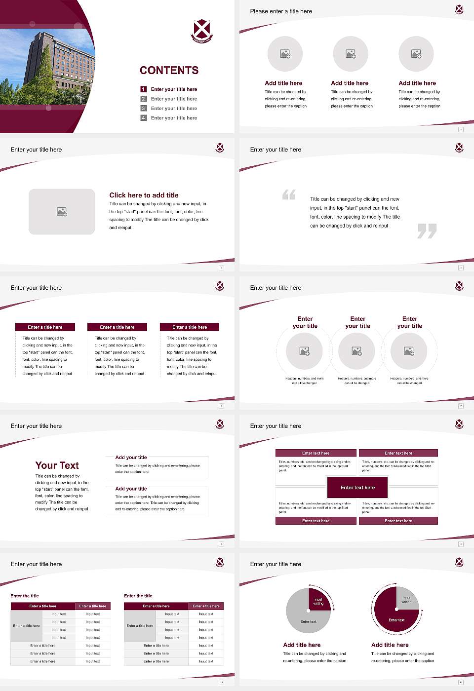 Momoyama Gakuin University Course/Courseware Creation PPT Template16:9 ratio PPT effect preview image2