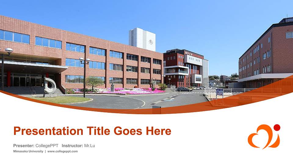 Mimasaka University Course/Courseware Creation PPT Template16:9 ratio PPT effect preview image