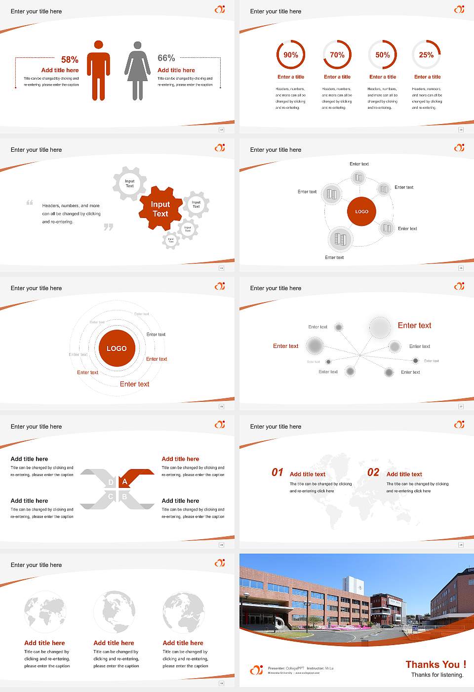 Mimasaka University Course/Courseware Creation PPT Template16:9 ratio PPT effect preview image4