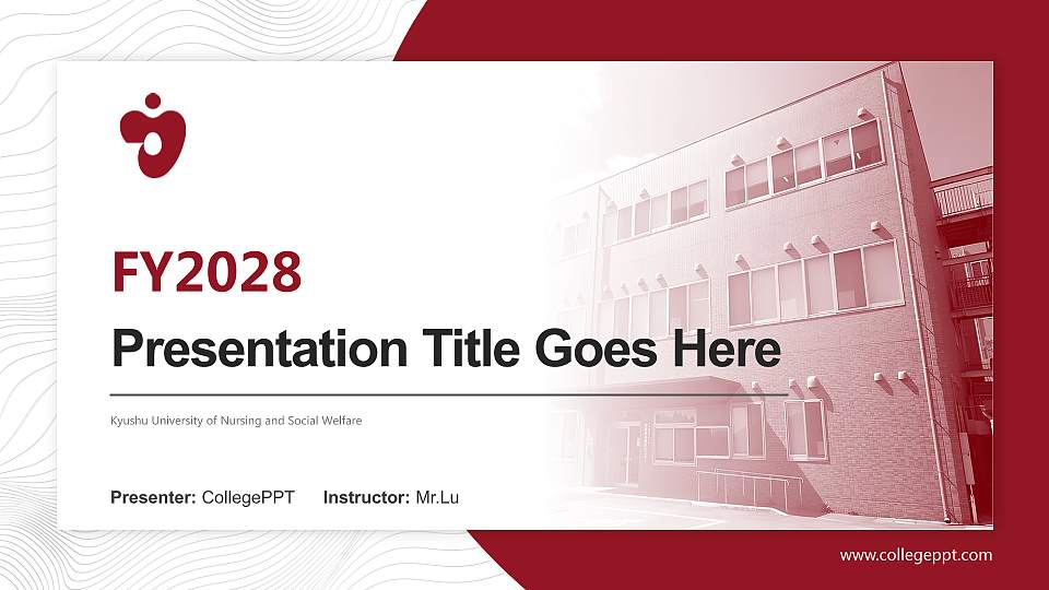 Kyushu University of Nursing and Social Welfare Academic Presentation/Research Findings Report PPT Template16:9 ratio PPT effect preview image