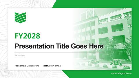 Mie University Academic Presentation/Research Findings Report PPT Template