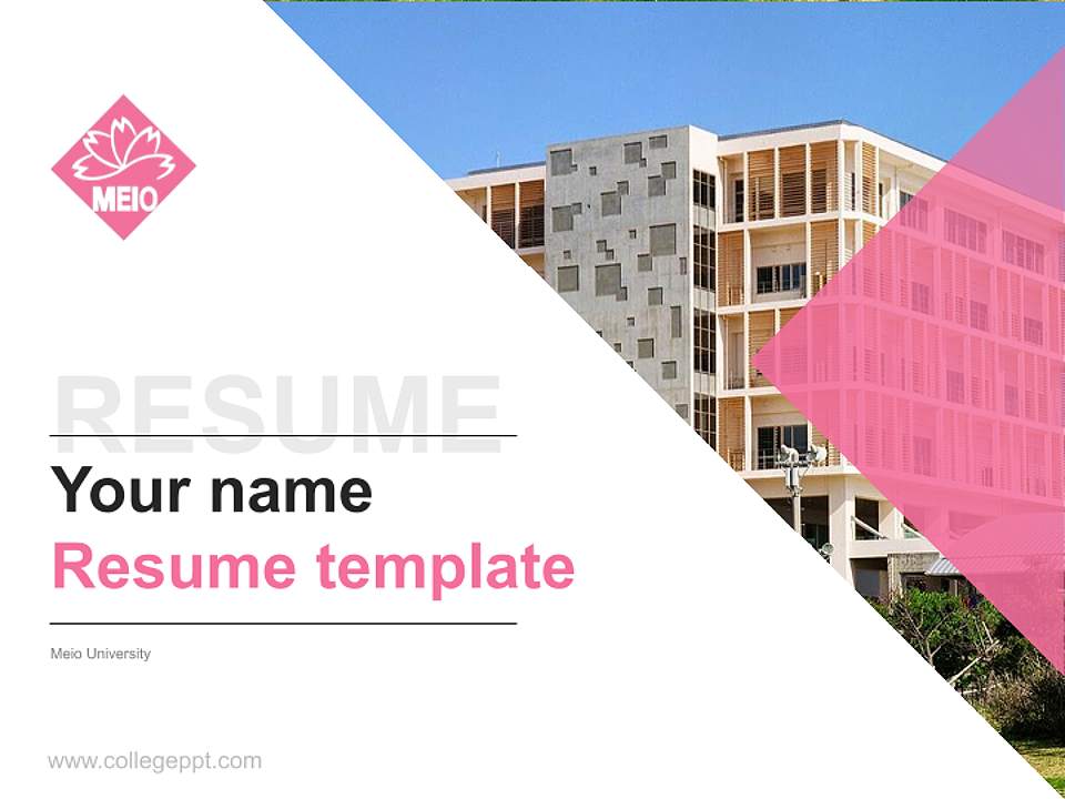 Meio University Resume PPT Template4:3 ratio PPT effect preview image5