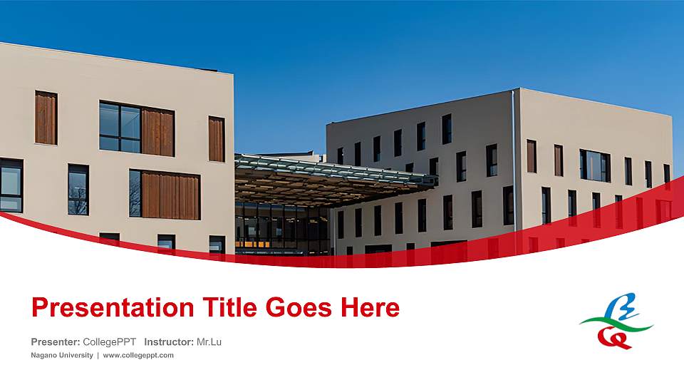 Nagano University Course/Courseware Creation PPT Template16:9 ratio PPT effect preview image