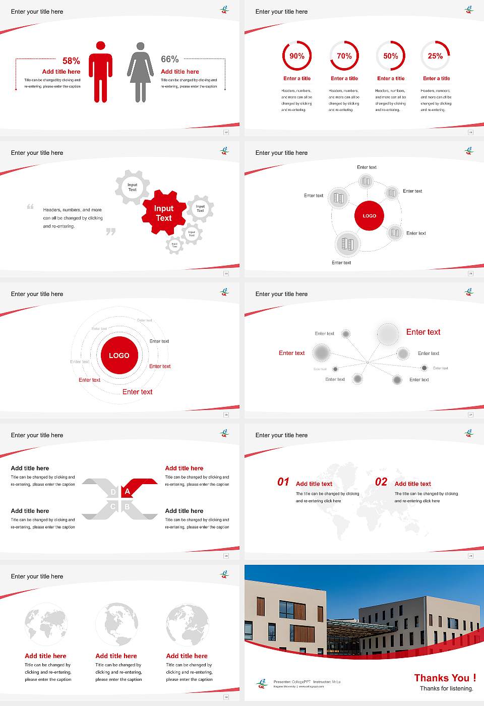 Nagano University Course/Courseware Creation PPT Template16:9 ratio PPT effect preview image4
