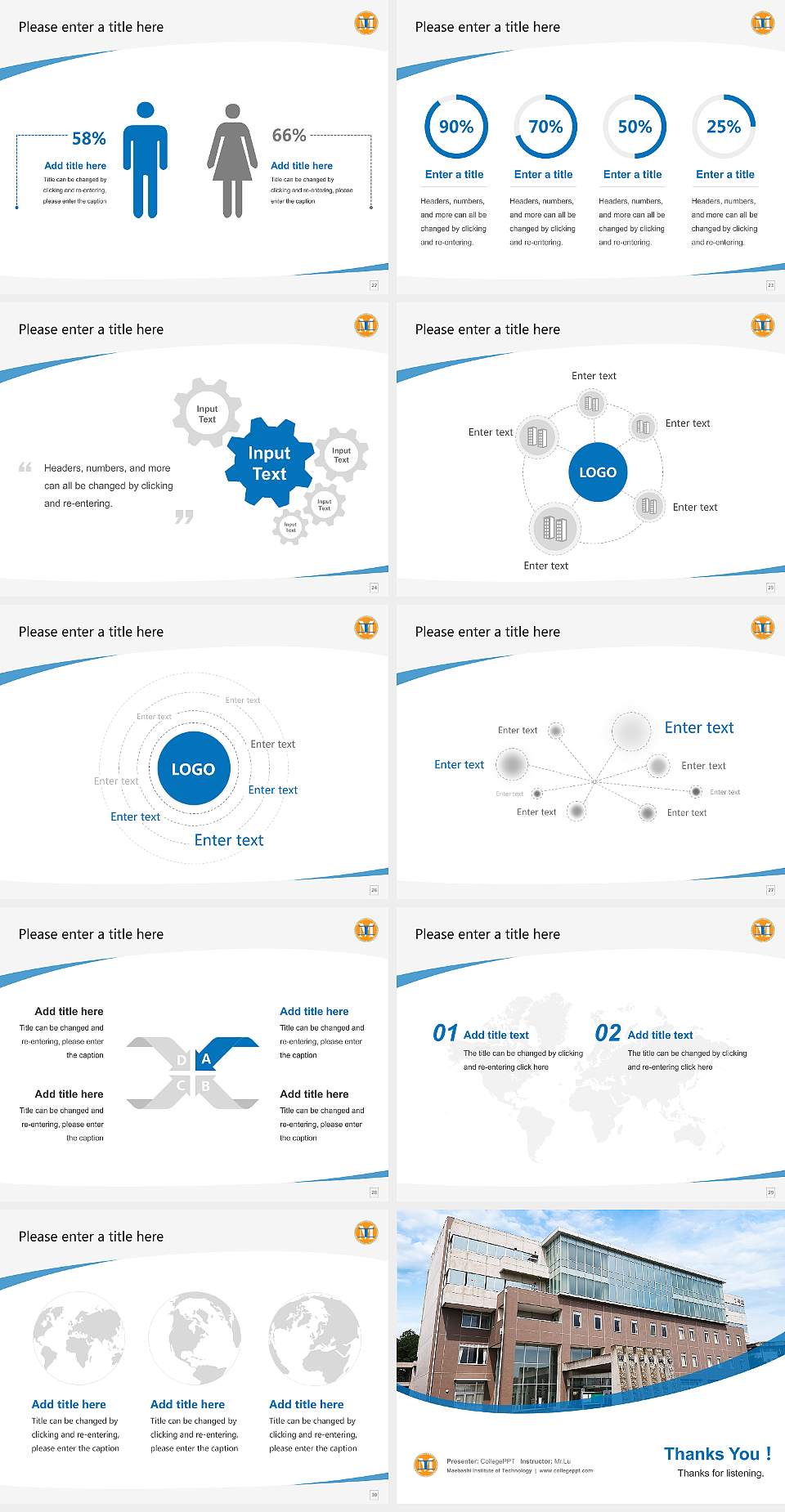 Maebashi Institute of Technology Course/Courseware Creation PPT Template4:3 ratio PPT effect preview image4