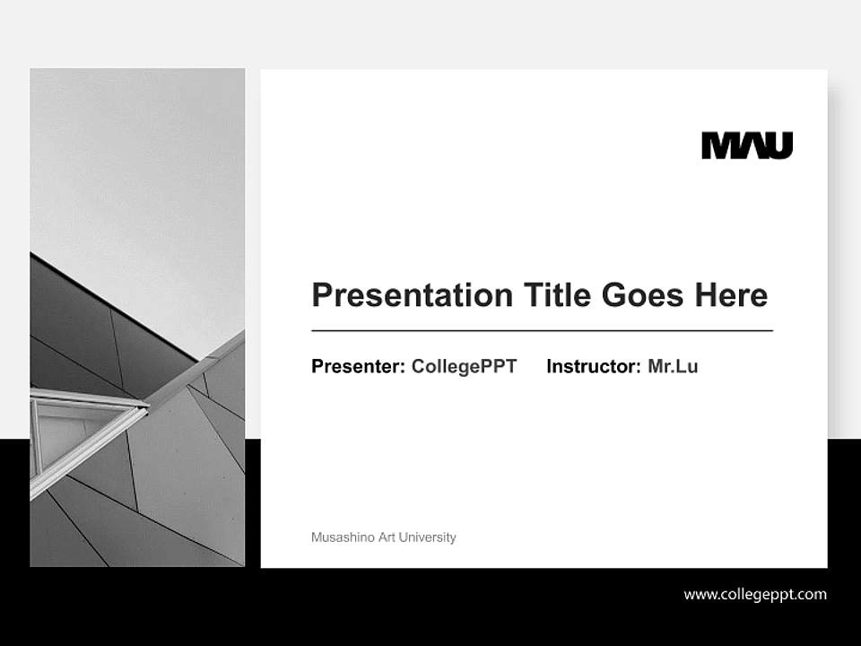 Musashino Art University General Purpose PPT Template4:3 ratio PPT effect preview image6