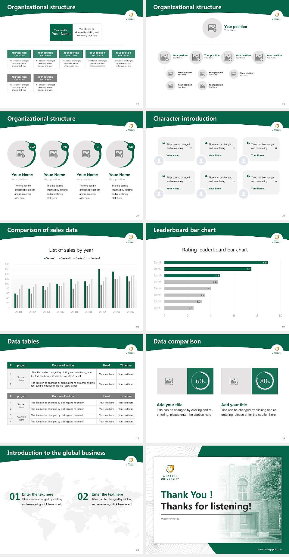Musashi University Academic Presentation/Research Findings Report PPT Template4:3 ratio PPT effect preview image4