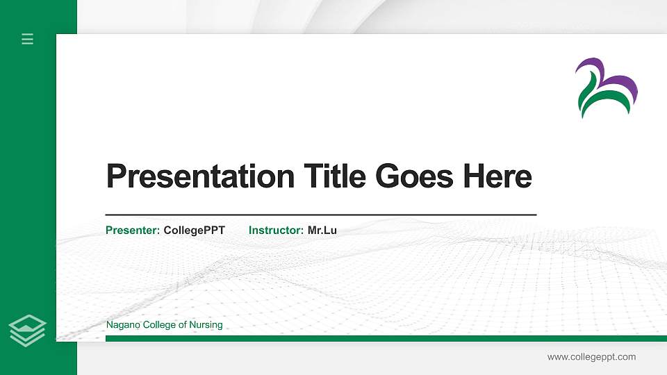 Nagano College of Nursing Thesis Proposal/Graduation Defense PPT Template16:9 ratio PPT effect preview image