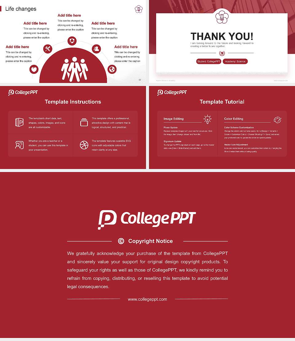 Kyushu Women’s University National Scholarship Defense PPT Template16:9 ratio PPT effect preview image4