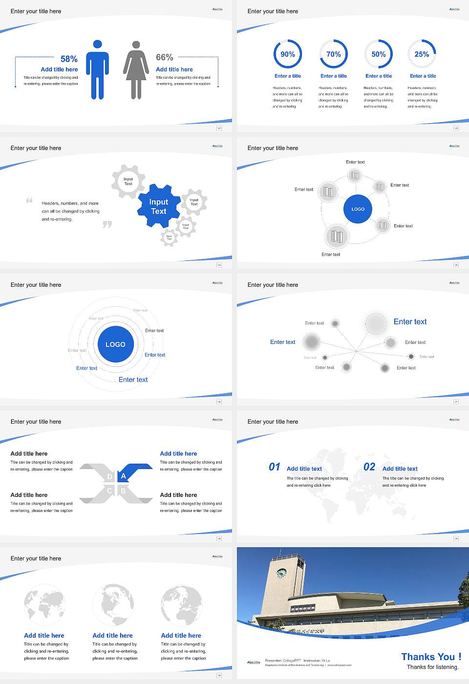 Nagahama Institute of Bio-Science and Technology Course/Courseware Creation PPT Template16:9 ratio PPT effect preview image4