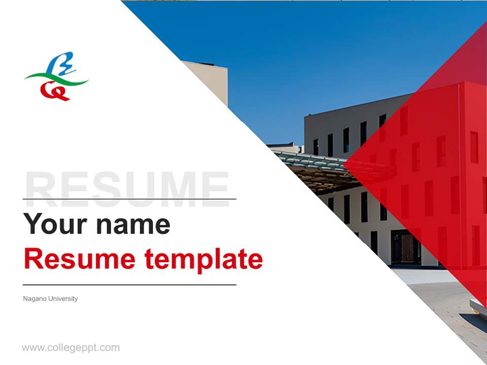 Nagano University Resume PPT Template4:3 ratio PPT effect preview image5