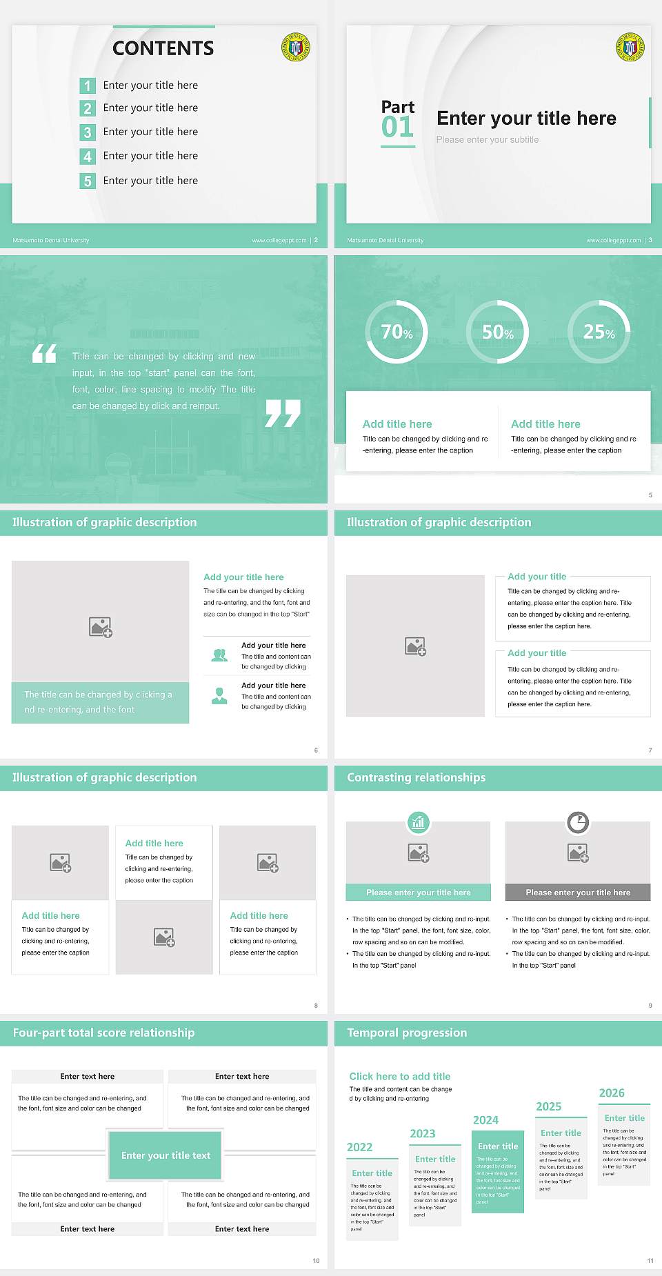 Matsumoto Dental University Thesis Proposal/Graduation Defense PPT Template4:3 ratio PPT effect preview image2