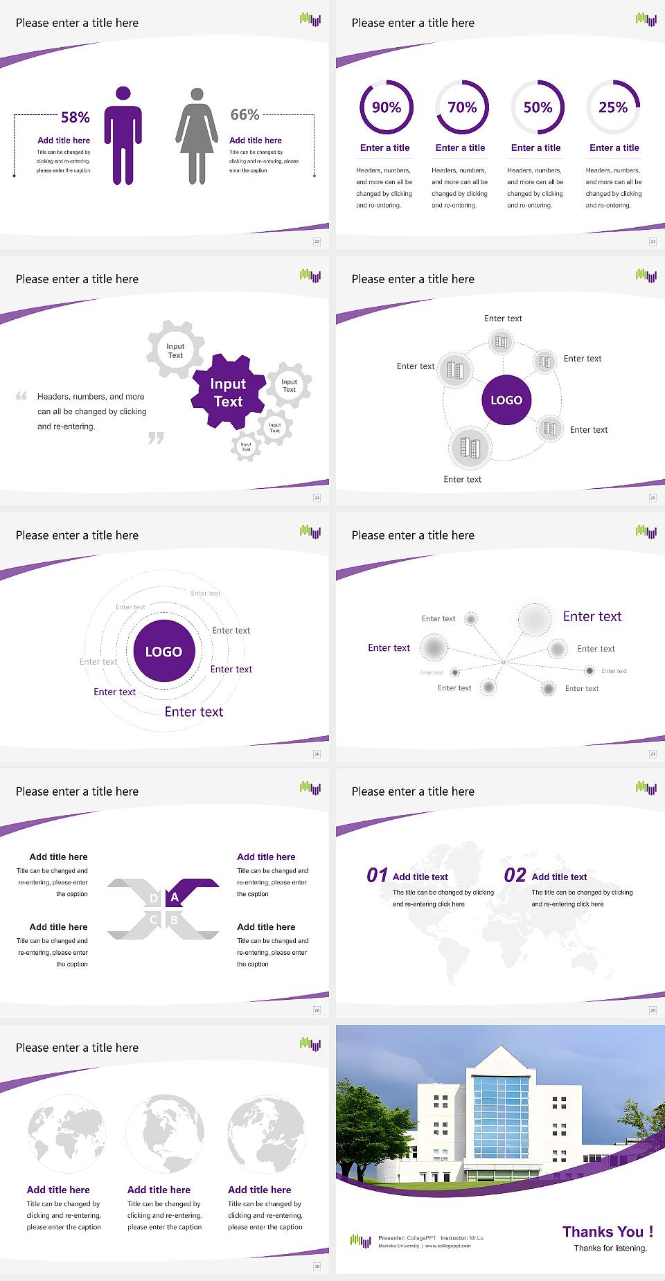 Morioka University Course/Courseware Creation PPT Template4:3 ratio PPT effect preview image4
