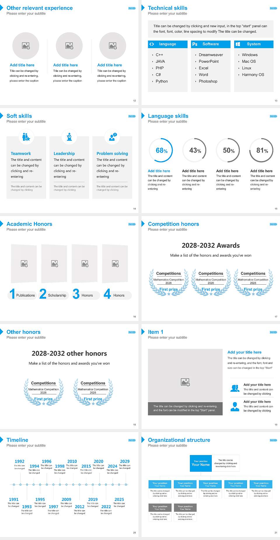 Nagaoka Institute of Design Resume PPT Template4:3 ratio PPT effect preview image3