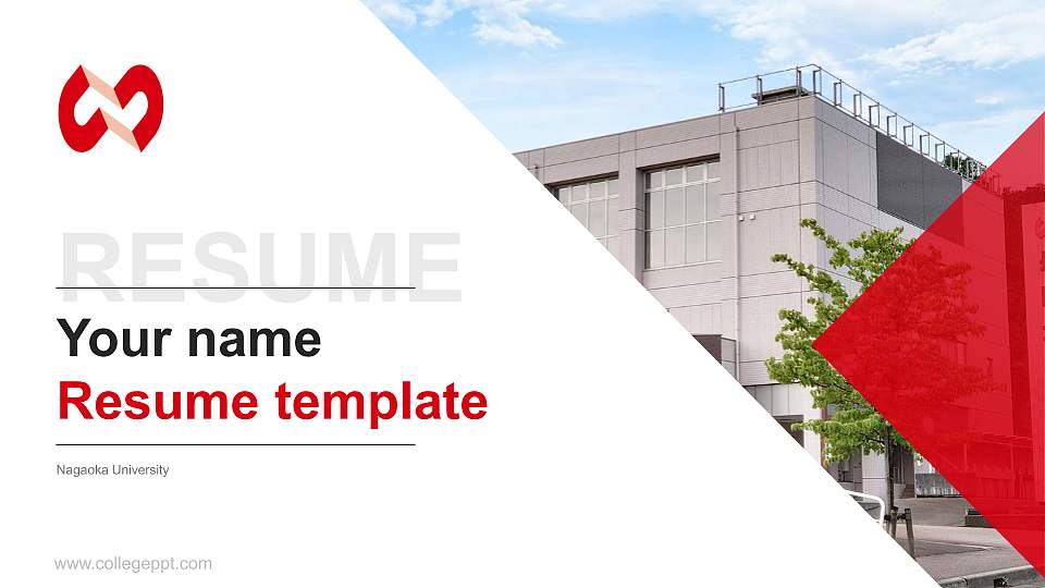 Nagaoka University Resume PPT Template16:9 ratio PPT effect preview image
