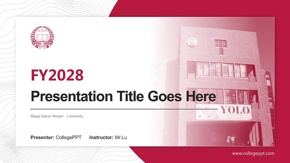 Miyagi Gakuin Women’s University Academic Presentation/Research Findings Report PPT Template16:9 ratio PPT effect preview image