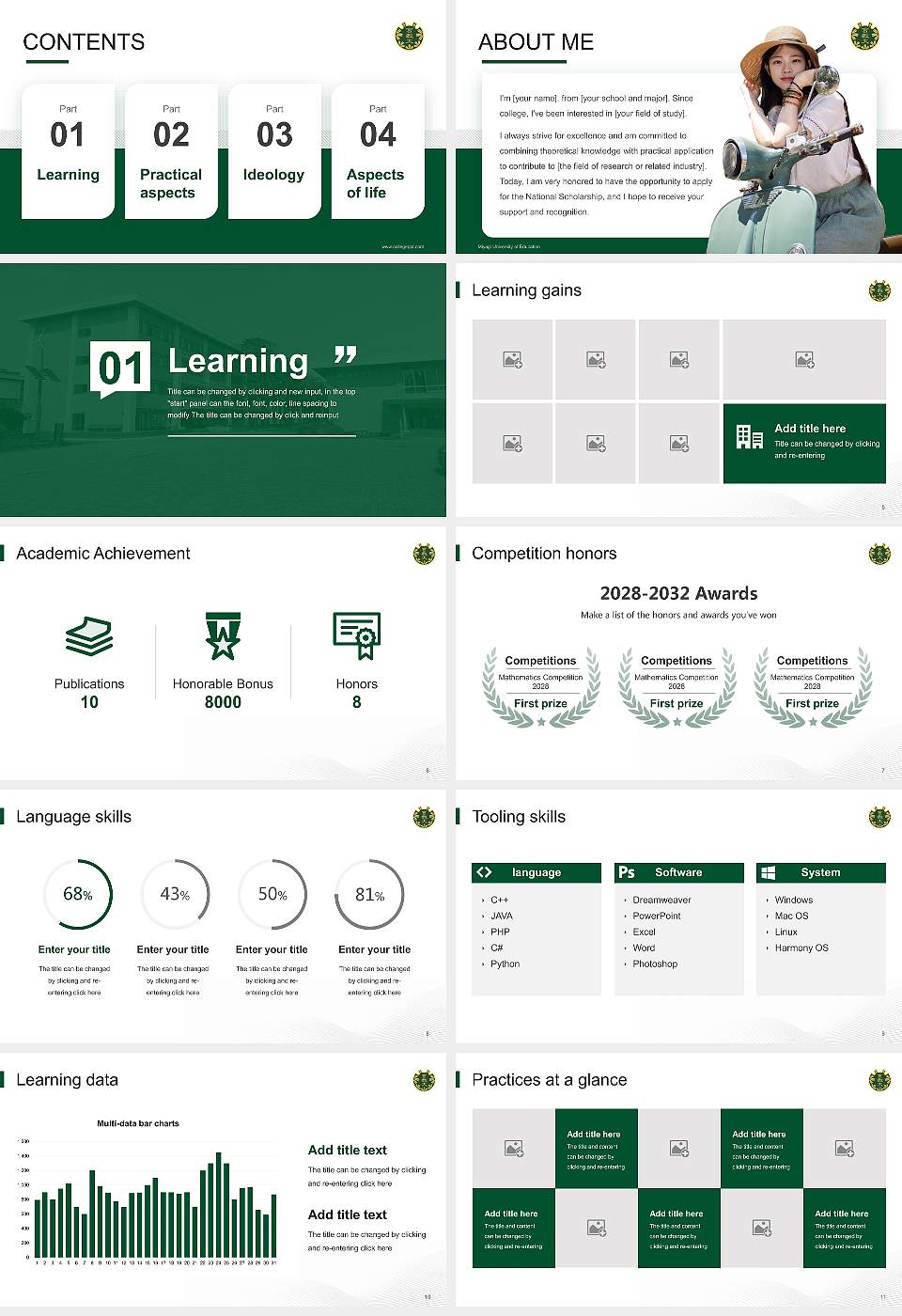 Miyagi University of Education National Scholarship Defense PPT Template16:9 ratio PPT effect preview image2