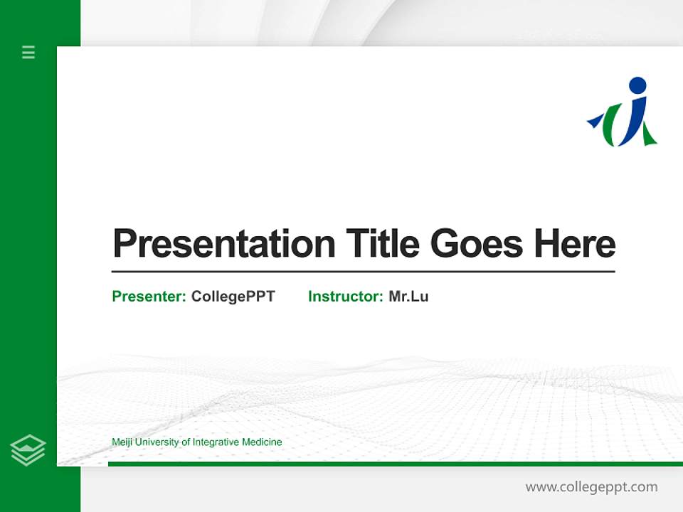 Meiji University of Integrative Medicine Thesis Proposal/Graduation Defense PPT Template4:3 ratio PPT effect preview image5