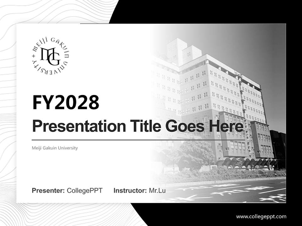 Meiji Gakuin University Academic Presentation/Research Findings Report PPT Template4:3 ratio PPT effect preview image5