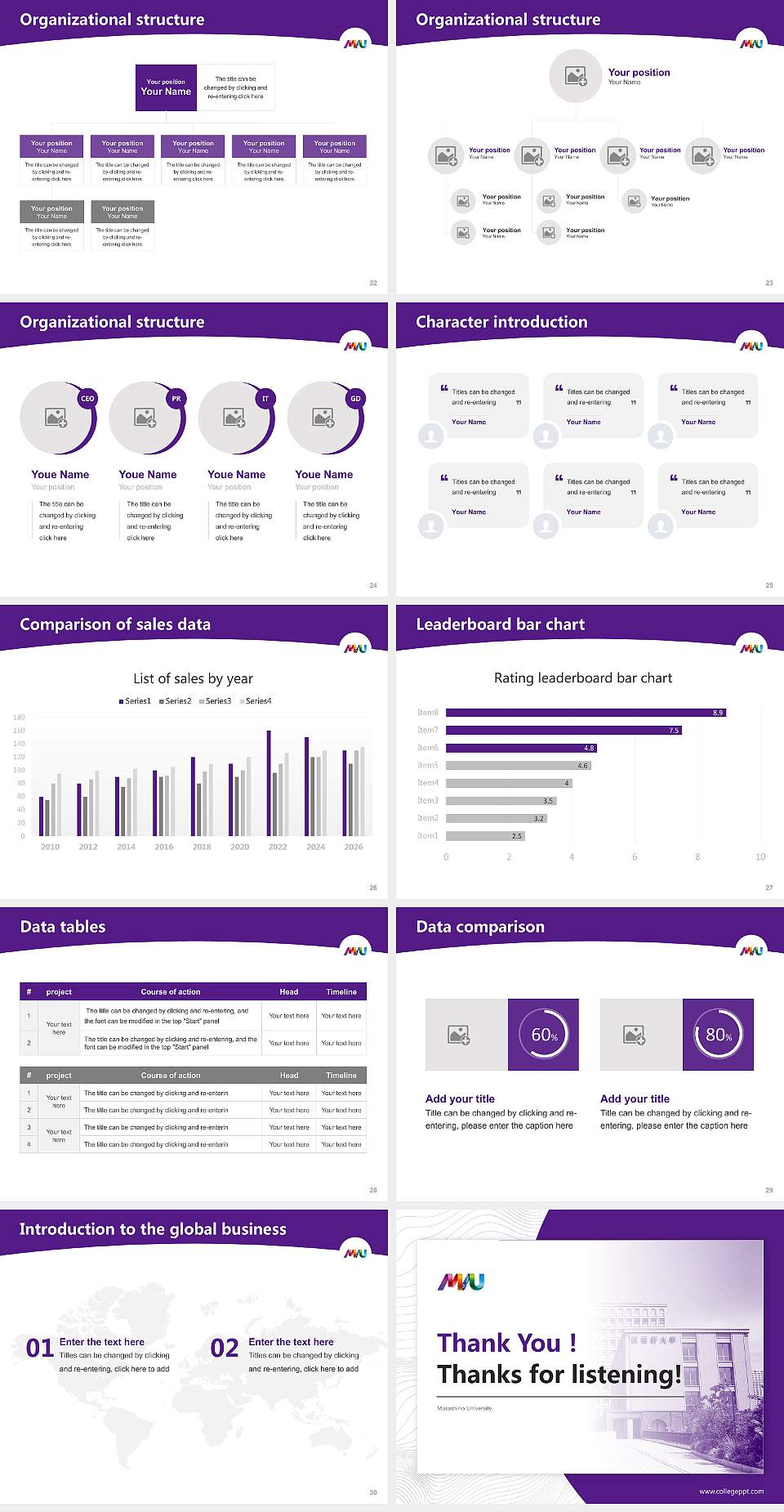 Musashino University Academic Presentation/Research Findings Report PPT Template4:3 ratio PPT effect preview image4